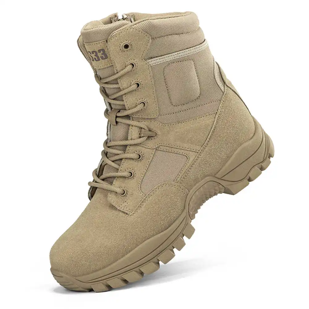 Streetwear Brand Model - Nonslip Genuine Leather Hiking Boots Designer
