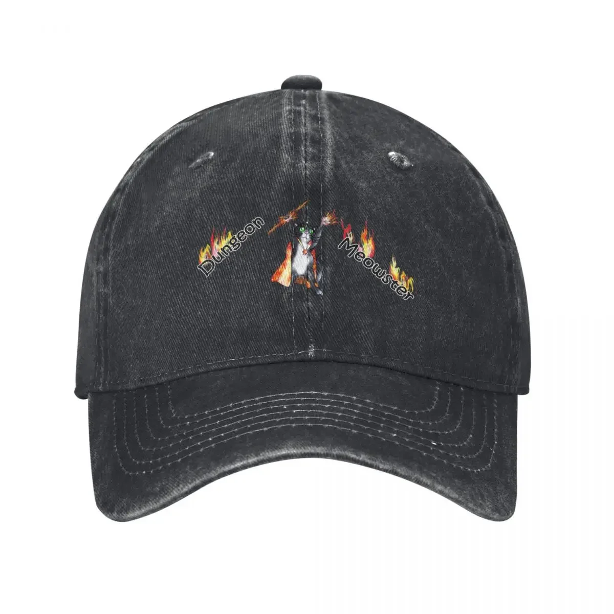 Streetwear Brand Cat - Dungeon meowster black cat sorcerer Baseball