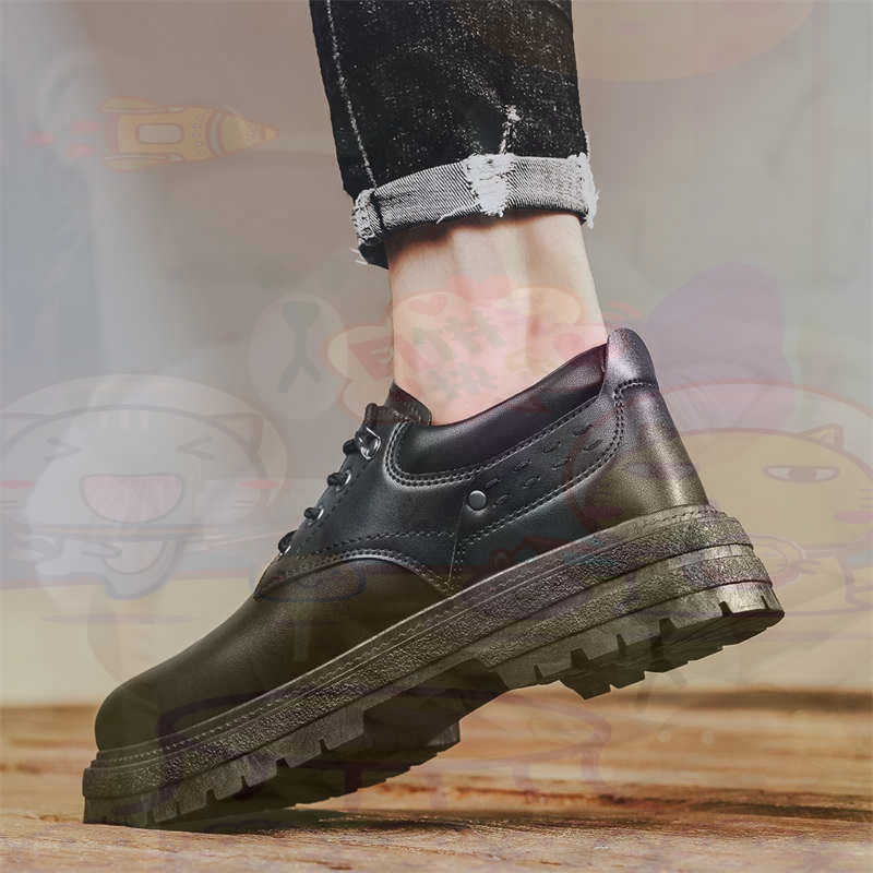 Streetwear Brand Model - Dark Natural Leather Fashion Trainers Tennis