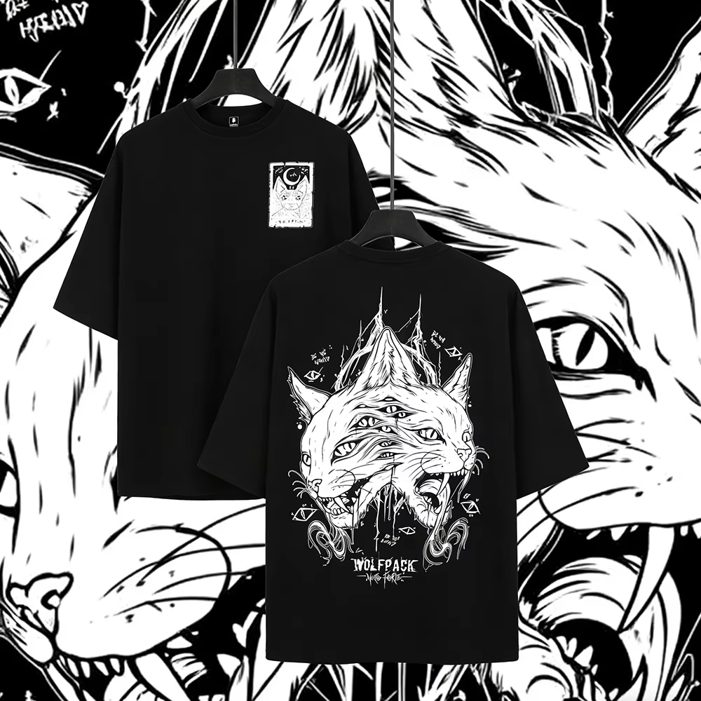 THE MOON Cat ​​Tattoo Style Tr - Streetwear Brand Cat 评论和价格