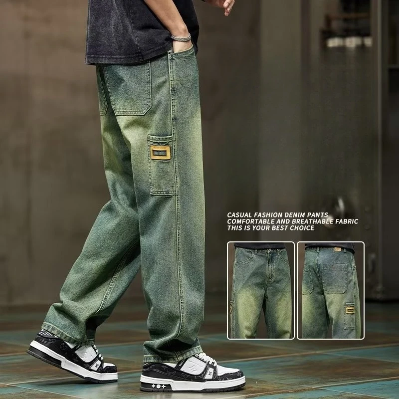 Korean Fashion Vintage Jeans M - Streetwear Brand Pants 评论和价格