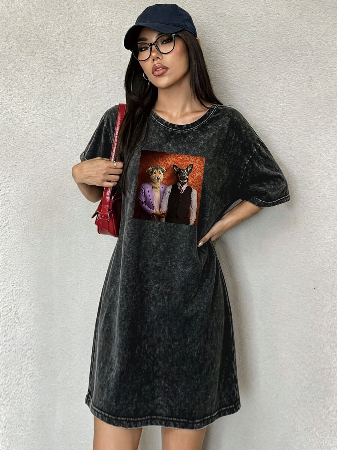 Vintage Washed Distressed T-Sh - Streetwear Brand Cat 评论和价格