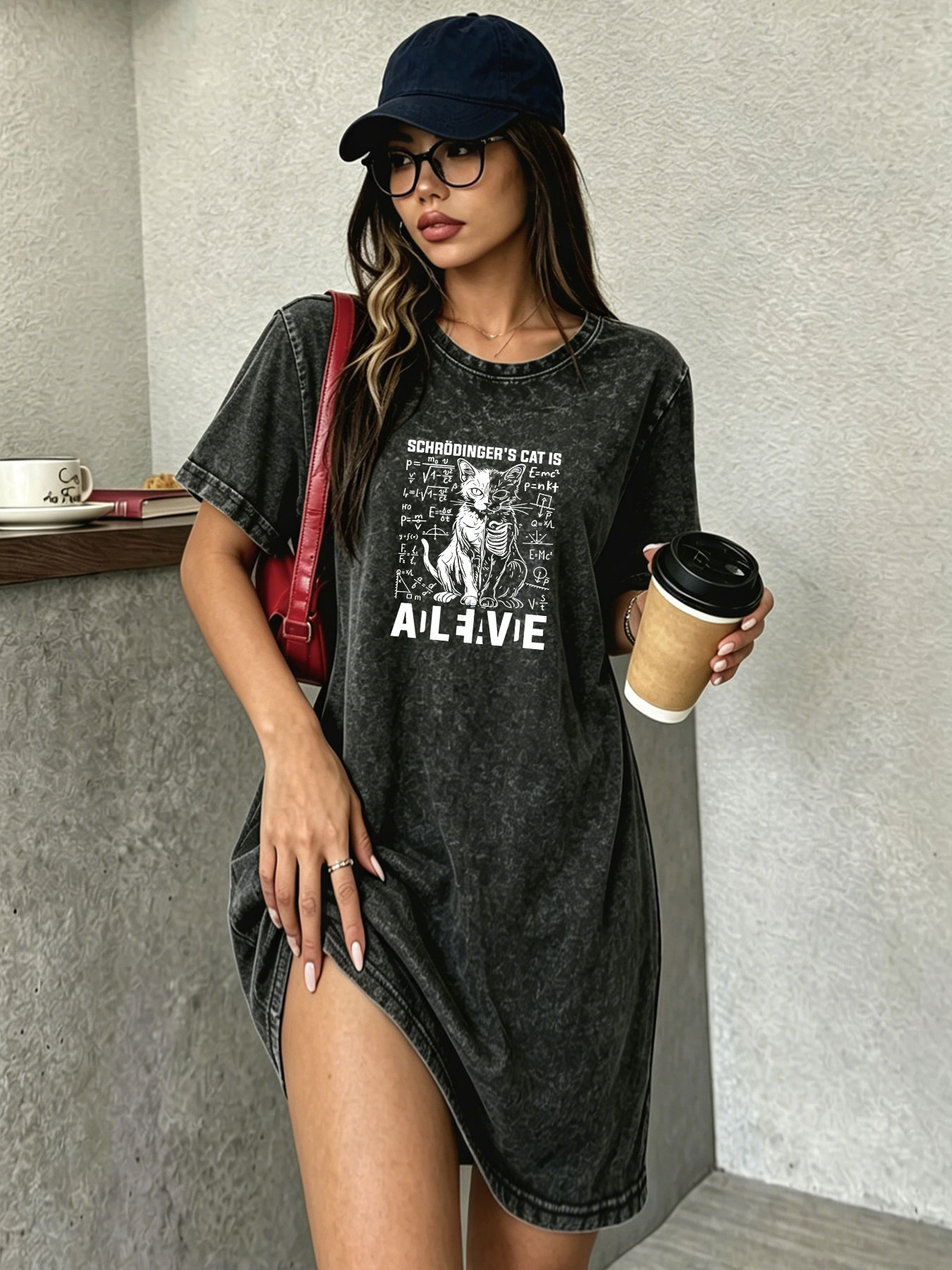 Vintage Washed Distressed T-Sh - Streetwear Brand Cat 评论和价格