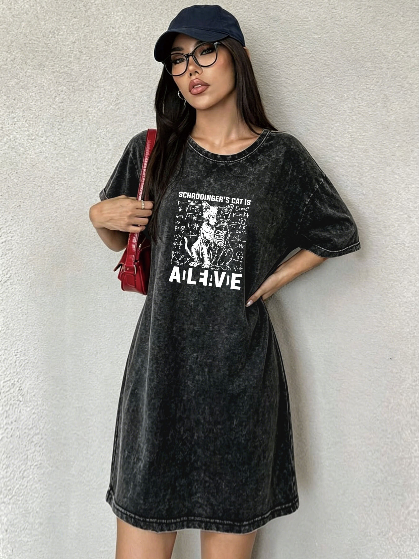 Vintage Washed Distressed T-Sh - Streetwear Brand Cat 评论和价格